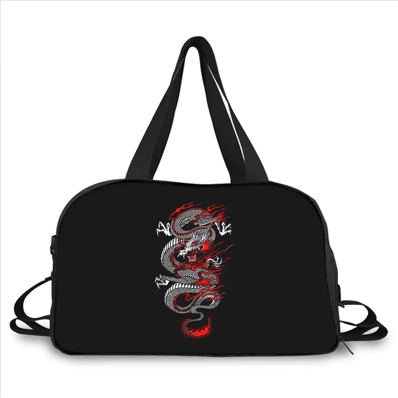 Loong CHINA Chinese dragon 3D printing fashion trend portable large capacity multi function messenger bag travel bag