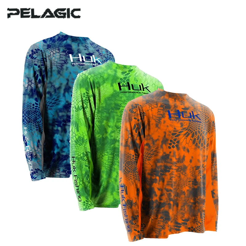 

HUK Fishing Shirt Long Sleeve Uv Protection Man Outdoor Summer Camouflage Moisture Wicking Jersey Fishing Apparel