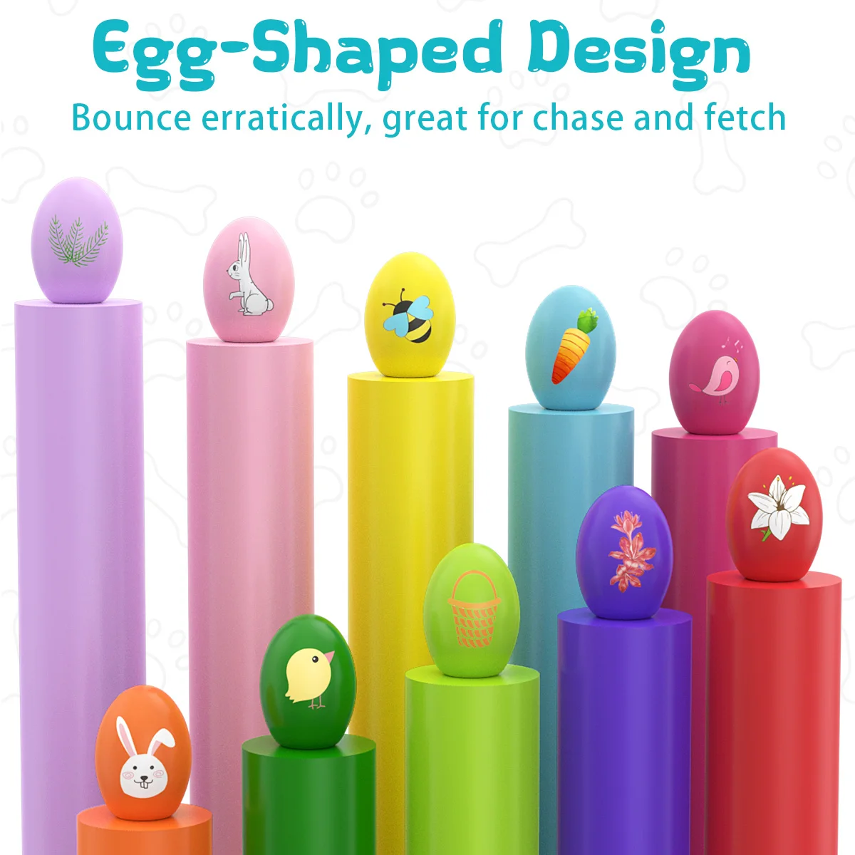SCGK 10PCS Easter Limited Edition Cute Pet Dog Toys, Easter Egg Pet Dog Sound Toys, Interactive Toys for Small and Medium Dogs. 6