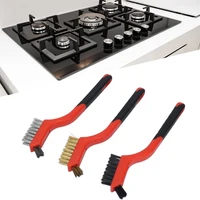 Mini Brush Set Of Three Kitchen Brushes For Cleaning Rust Removal, Paint Scrubbing Wire Brush Set Double-Ended Cleaning Pick 1