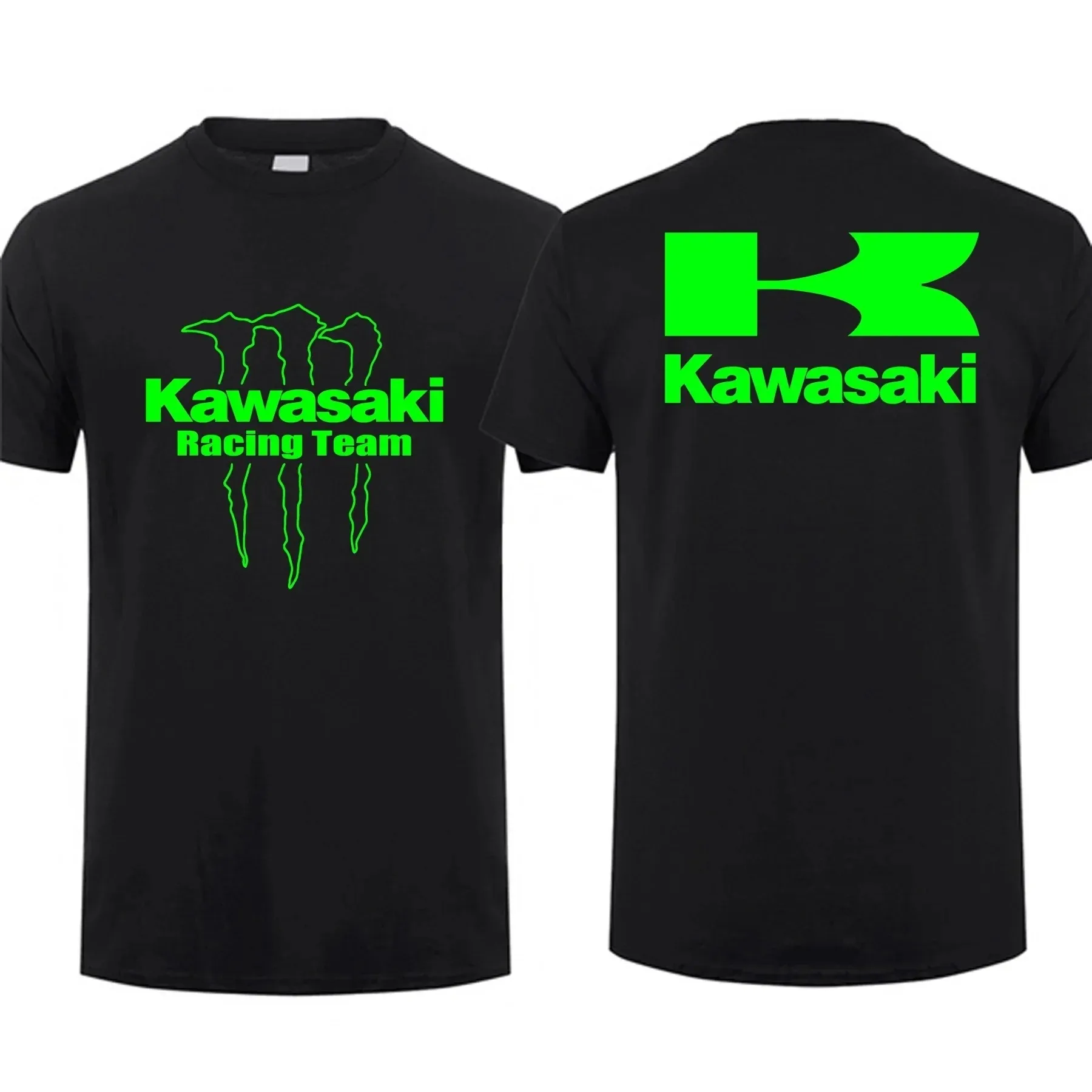 Men Sports Tops T Shirts Casual Kawasaki Racing Team Demon Claw Graphic Oversized Sports Breathable Streetwear S-4XL