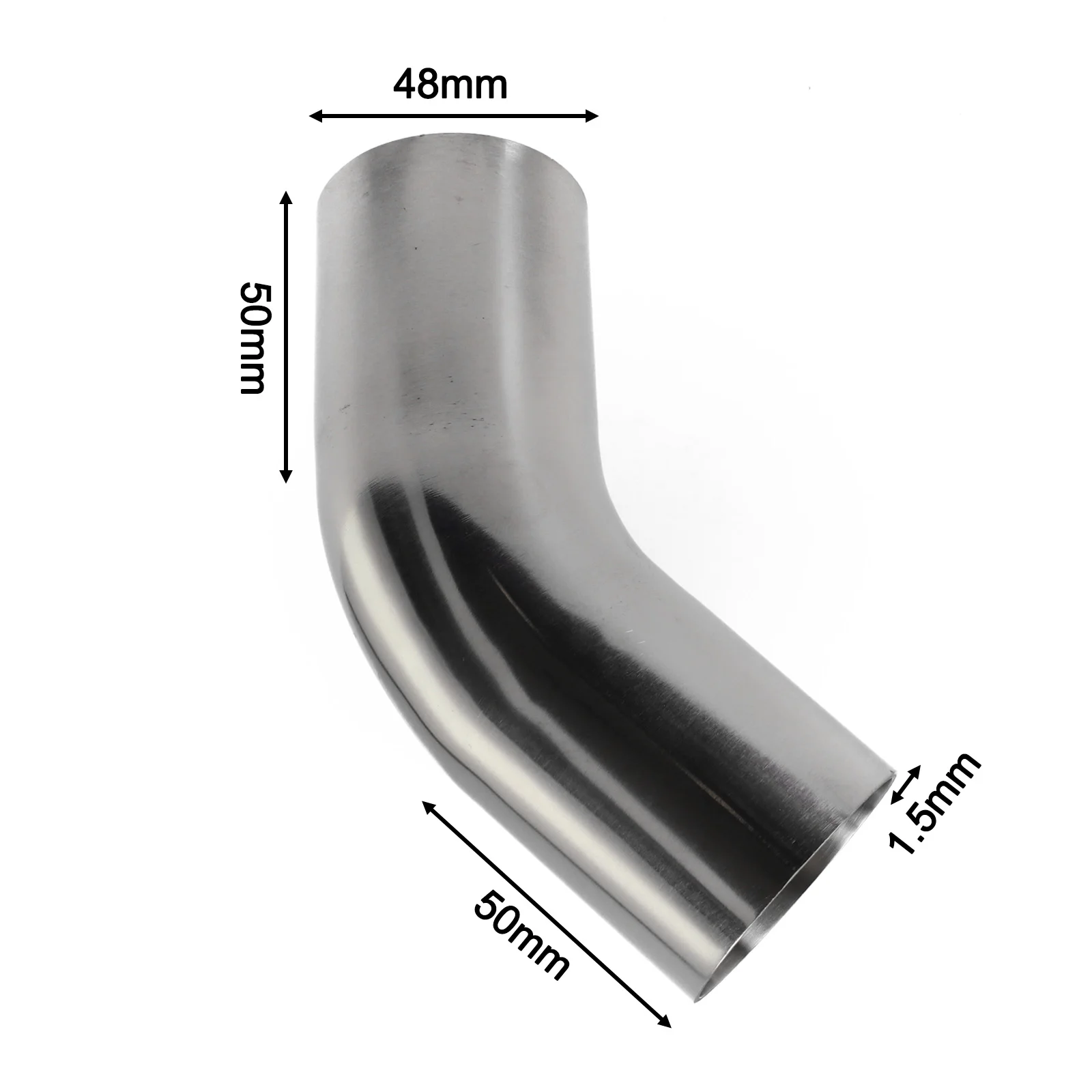 Versatile Stainless Steel Elbow 45° Degree Bend Exhaust Pipe Polished 19-51mm Silver Tool Accessories