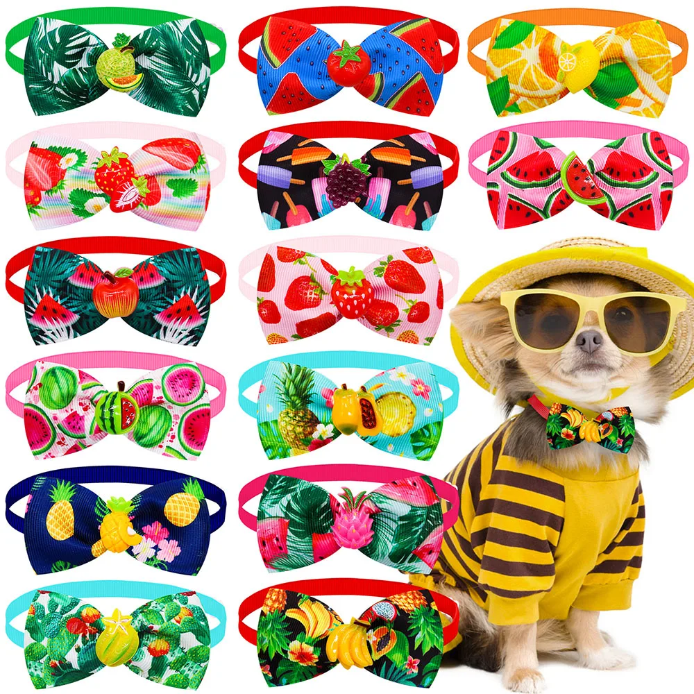 

60/80pcs Fruit Style Pet Puppy Dog Cat Bow Ties Adjustable Dog Bowties Colorful Bow Ties Accessories Puppy dogs Pet Products