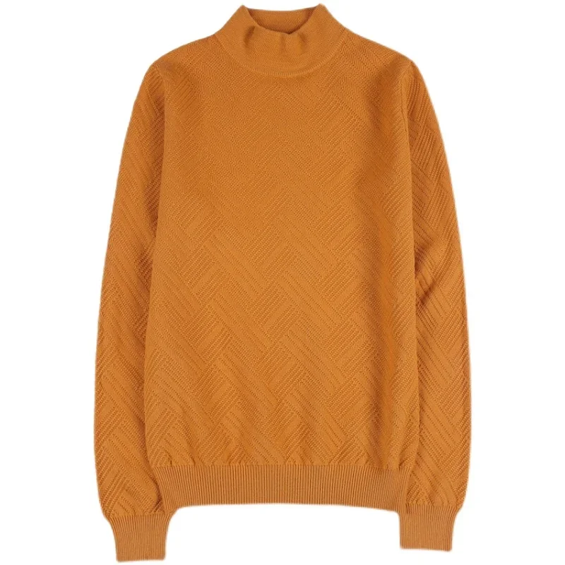 2024 Brand Men Turtleneck Sweaters and Pullovers New Fashion Knitted Sweater Winter Men Pullover Homme Wool Casual Solid Clothes