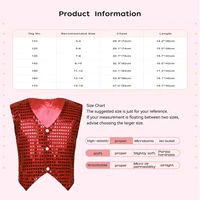 Gilet de danse Hip Hop pour enfants, garçons et filles, gilet à paillettes brillantes, déguisement de fête Disco, Costume de spectacle de chorale, 3-15 ans 6