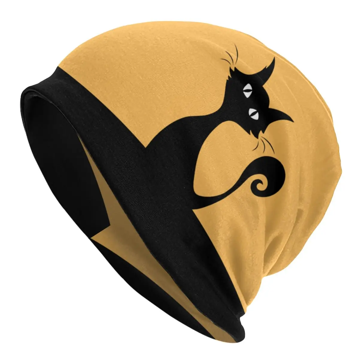 

Необычная кошка, тонкие шапочки, облегающие шапки, шапка с черной кошкой, спортивная шапочка головные уборы для мужчин и женщин