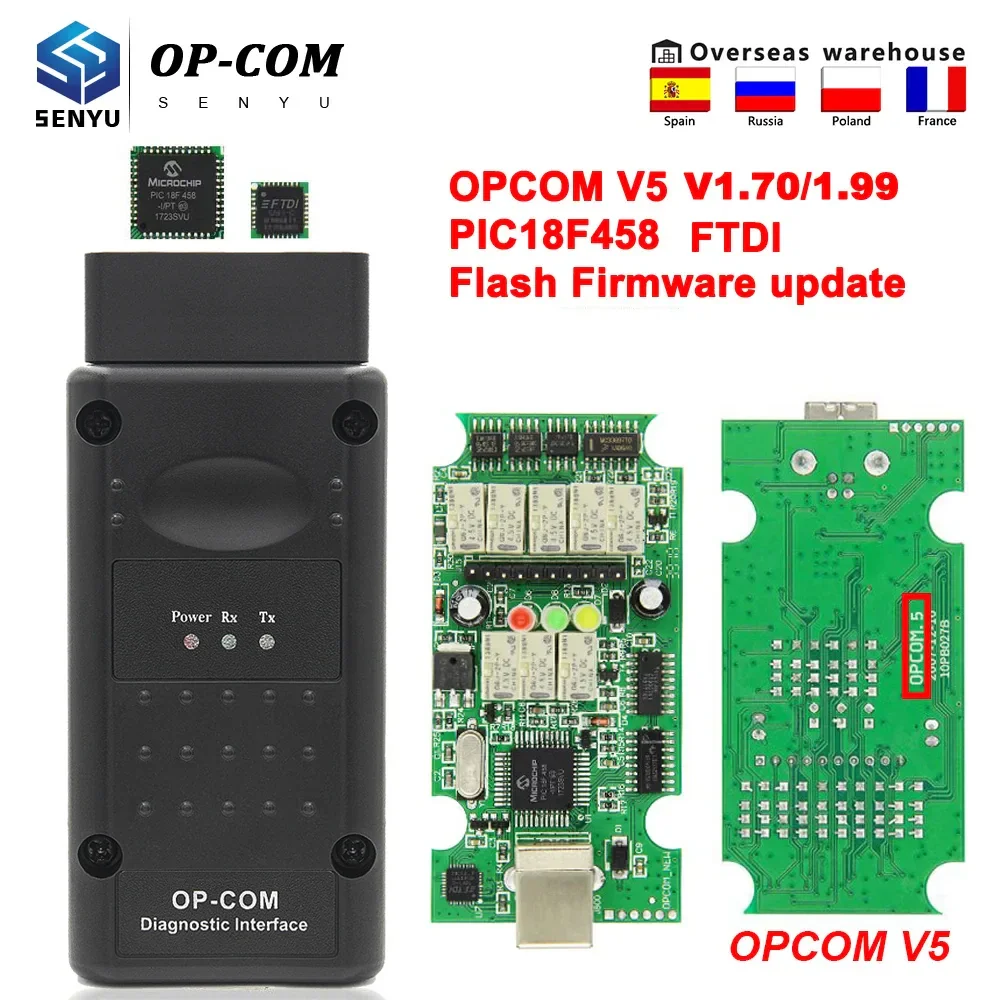 OPCOM-V5-1-70-PIC18F458-FTDI-Flash-Firmware-update-1-99-CAN-BUS-OP-COM ...