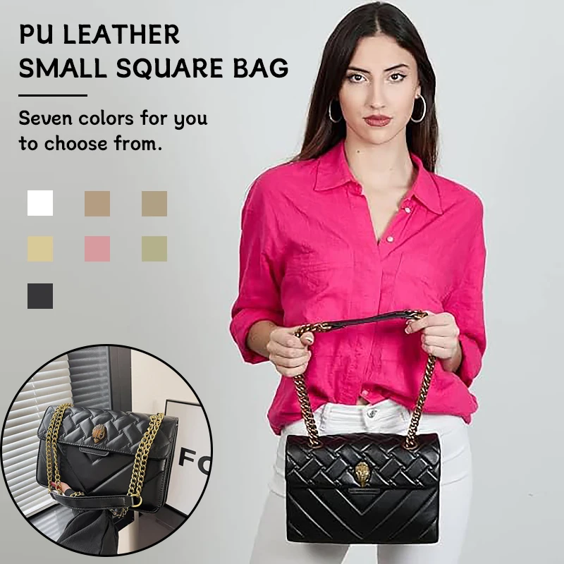 Women's Bag Metal Chain Pack High Quality Leather Rhombic Lattice Crossbody Underarm Female Bags Fashion Niche New Style