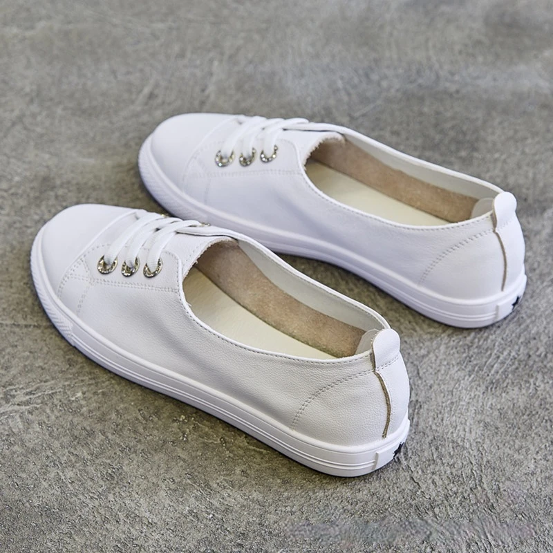 【関税＆送料込み】Off-White Flat Shoes Women's Spring Fashion white sneakers - Small White