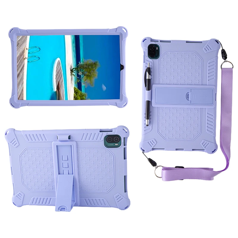Shockproof Silicone Tablet Stand Cover with Soft Case and Shoulder Straps