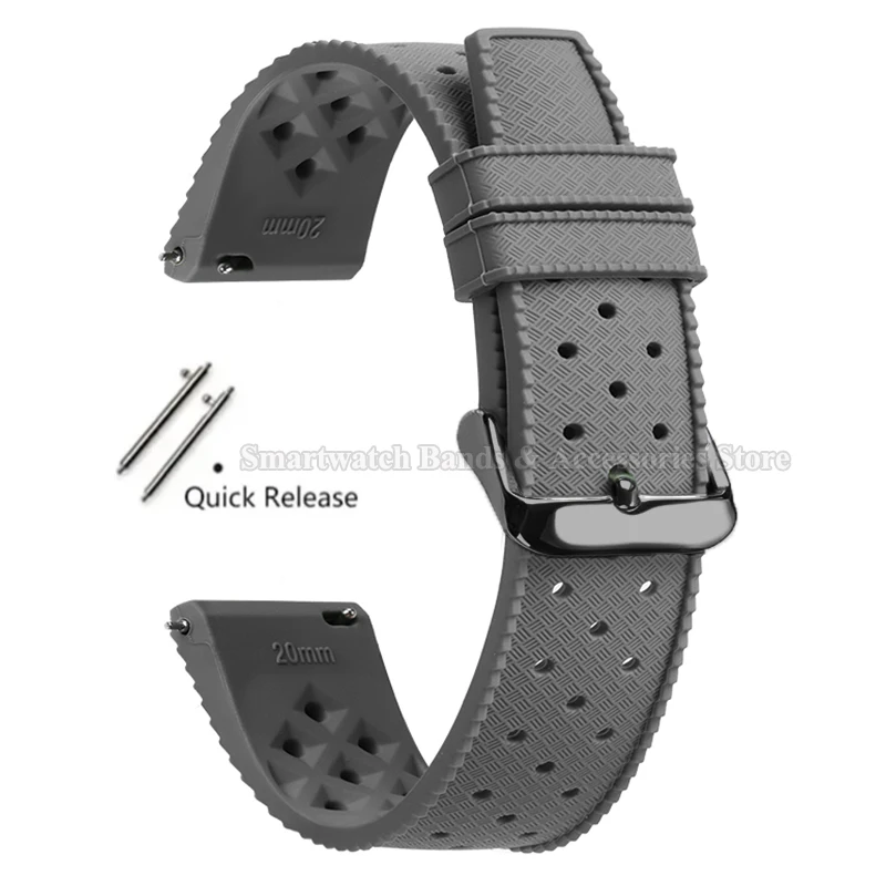Premium Tropic Silicone Quick Release Watch Strap - Durable Rubber Bracelet Replacement