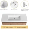 48 Inch Floating Bathroom Vanity with Sink, 48'' Single Sink Wall Mounted Bathroom Vanity, with 2 Doors and White Resin Basin 3