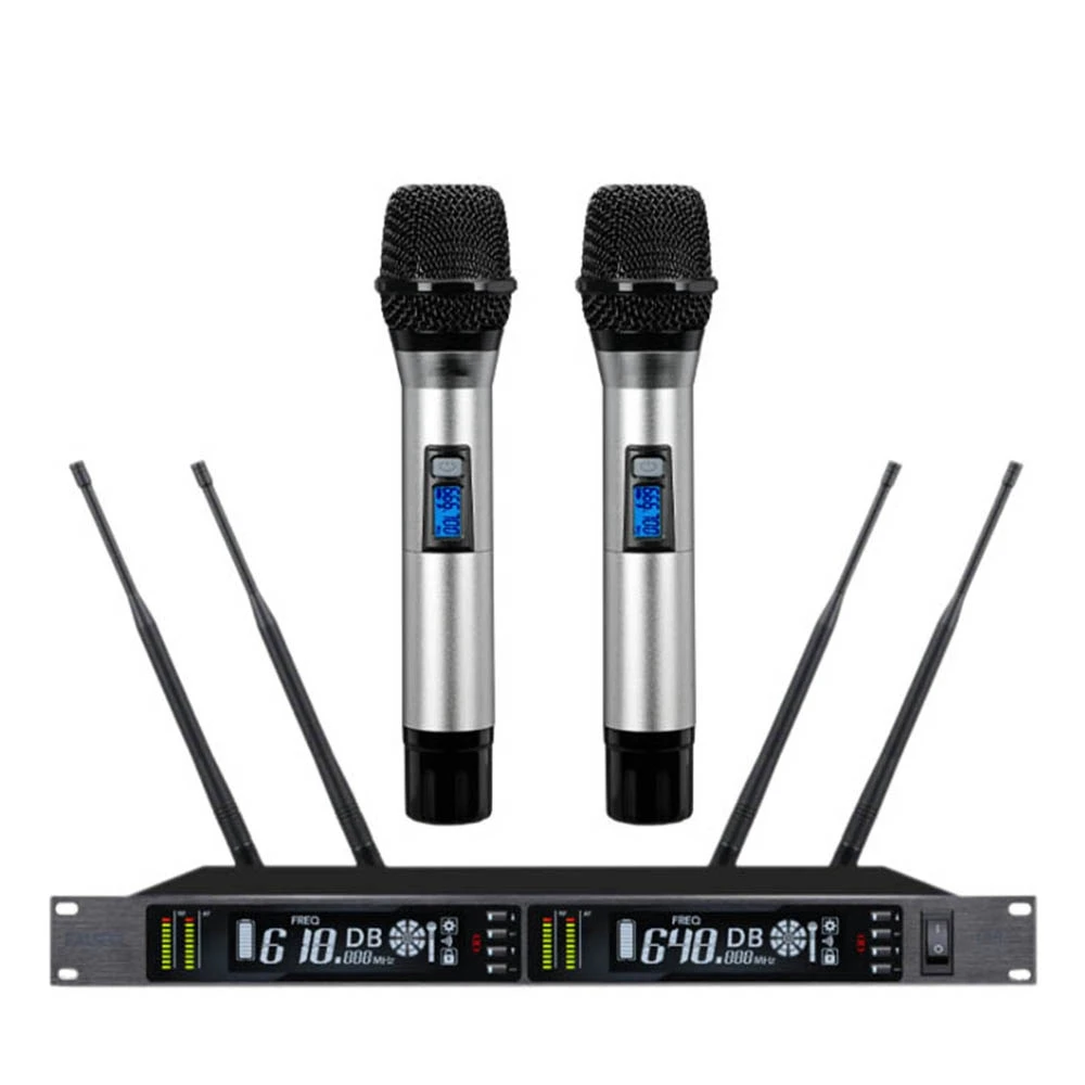

Audio Mixer Console with Wireless Microphone Sound Mixing with Bluetooth Mini Dj Mixer+Wireless Karaoke US Plug