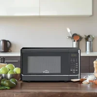 Countertop Microwave Oven 1.1 Cu.Ft/1000W 6 Cooking Programs LED Lighting Push Button Black Kitchen Electric Microvawe Home 2