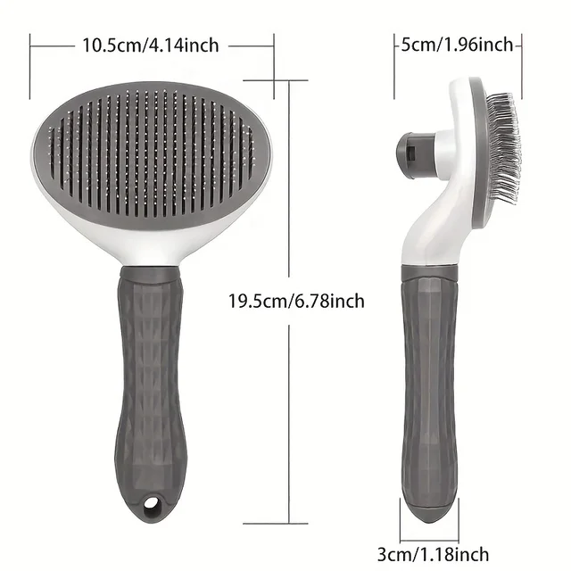 One-Click Pet Hair Removal Comb for Effortless Grooming of Dogs and Cats - Float Hair Removal Slicker Brush with Automatic Funct 4