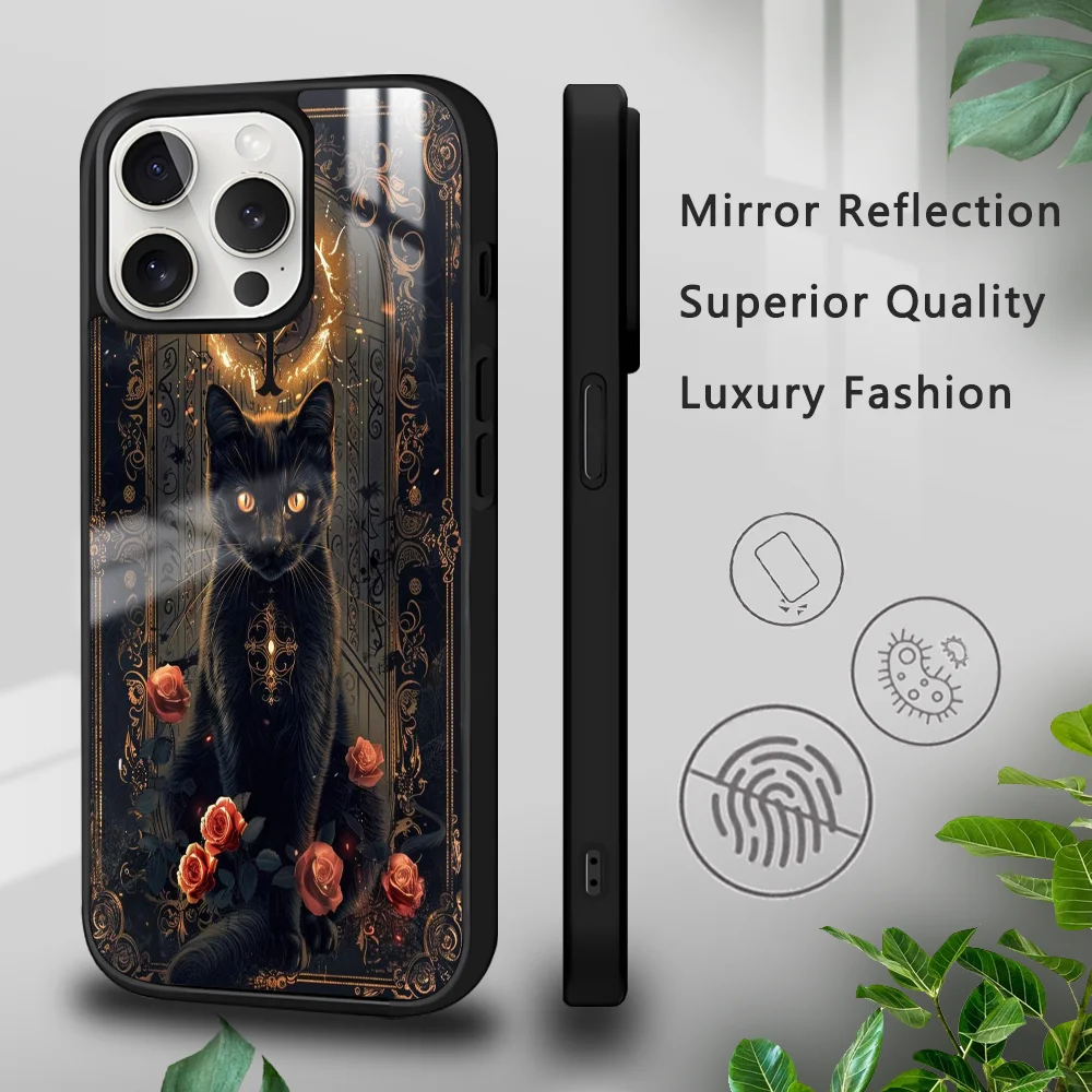 Tarot Mystery Totem Cat Handyhülle für iPhone 16 15 14 13 12 11 Pro Xs Max Mini Plus Celulares Hard Funda – Detail 5