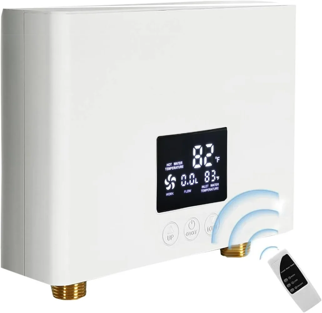 

Mini Electric Tankless Water Heater 3000W 110V Constant Temperature Instant Hot Water Heater with Remote Control