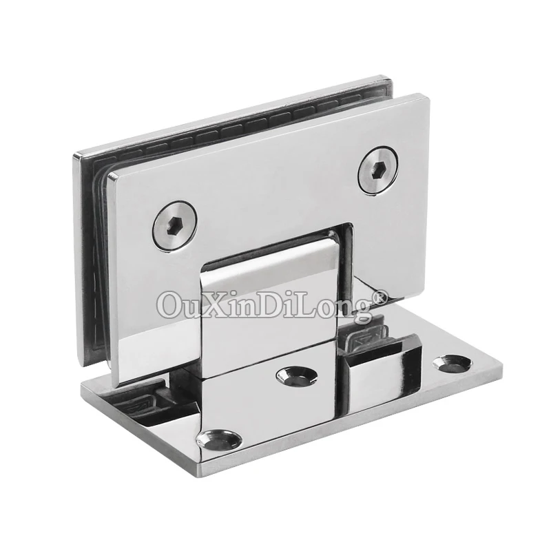 

2PCS 304 Stainless Steel Mirror Frameless Bathroom Door Hinges Shower Cabin Partition 90° Single-side Glass Fix Clamp for 8~12mm