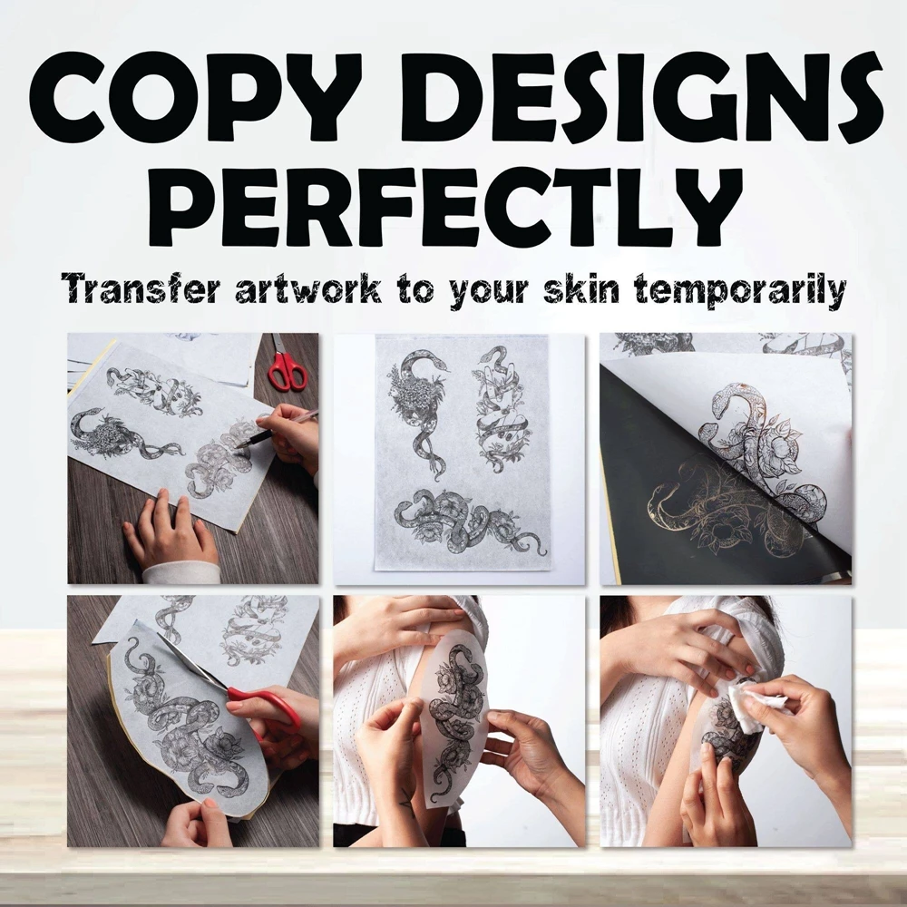 Tattoo Transfer Paper, Tattoo Stencil Thermal Transfer Paper, Reusable  Tattoo Tracing Paper 20 Sheets