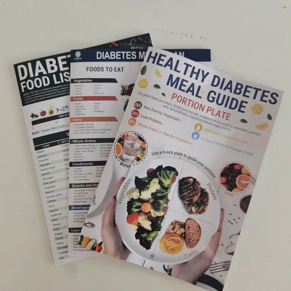 3PCS Food List Meal Plan Healthy Diet Recipes books Diabetes Diet List Healthy Meal Guide Food Diet Manual for teens adults Must