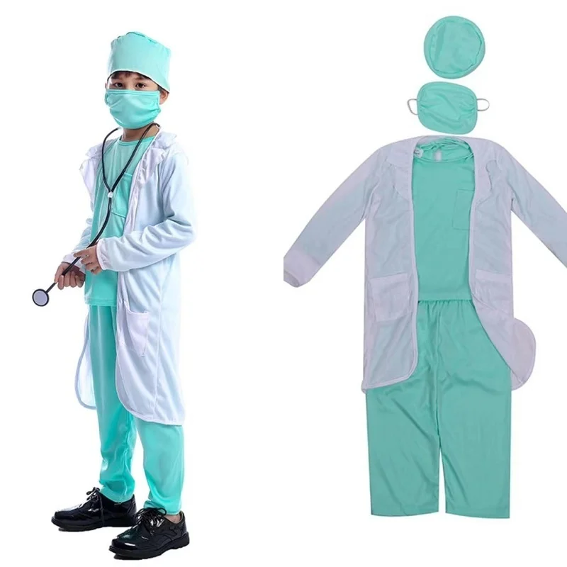 

Disfraz de Doctor de Hospital para niños, disfraz de cirujano, Dr uniforme, ropa para curar a los enfermos, ropa de Halloween