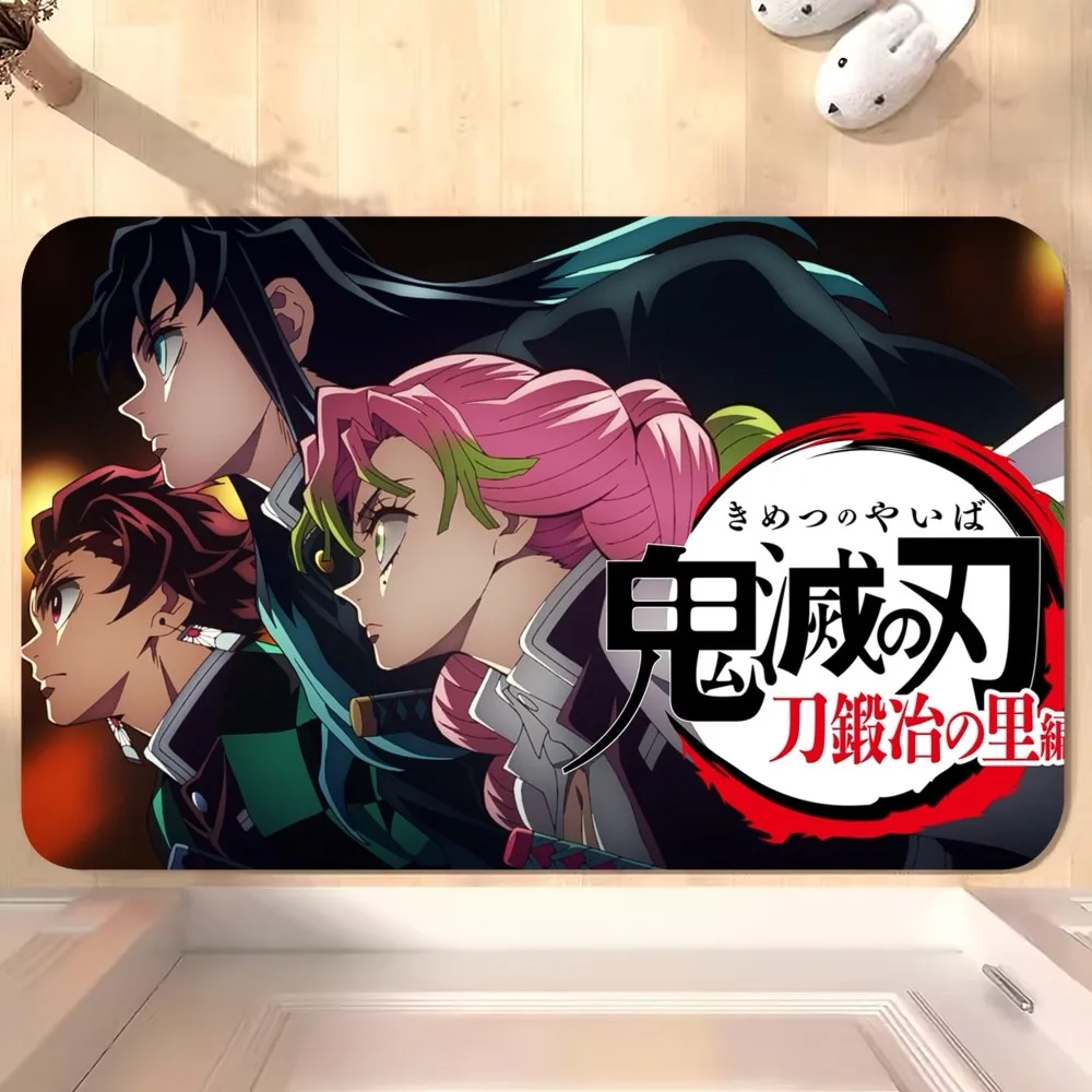 bilibili Demon Slayer To the Swordsmith Village D Floor Mat Bedroom Kitchen Door Bath House Super Absorbent Foot Non-slip 2