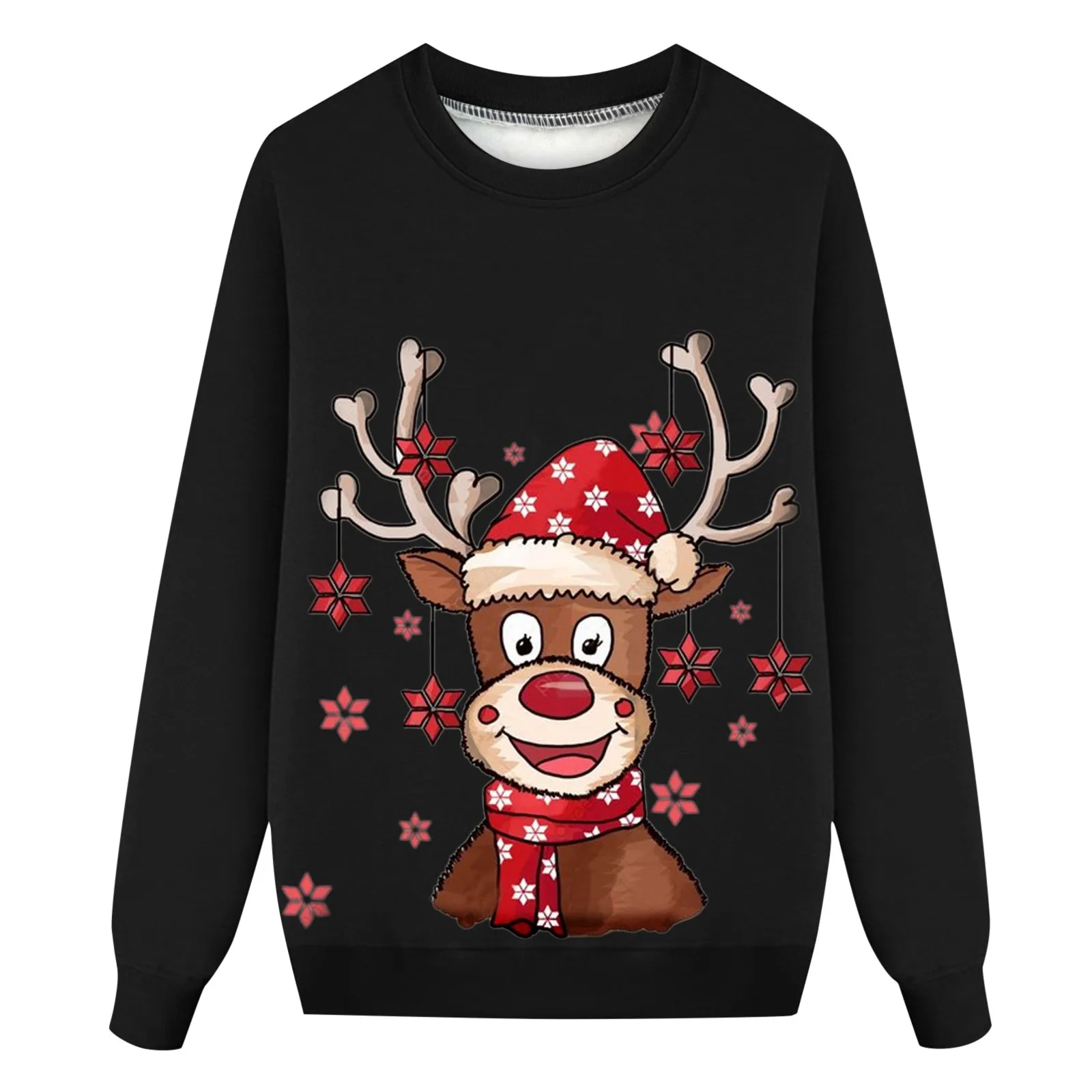 thumbnail image 5 of Sudadera familiar informal y versátil para Navidad, para padres e hijos, pijamas navideños de otoño con cuello redondo y manga larga estampados, 5 of 5