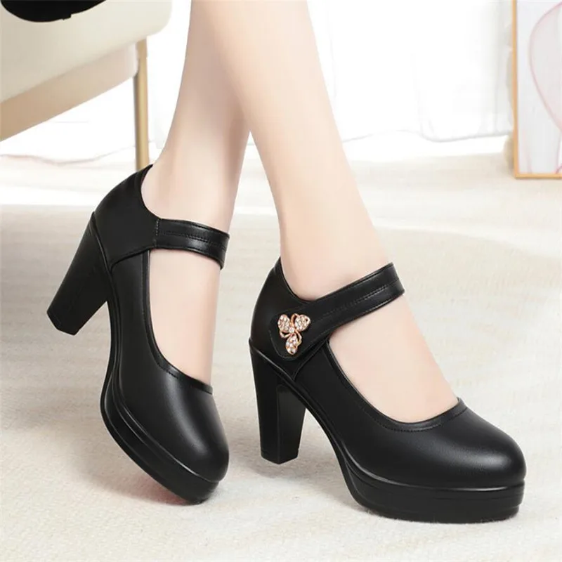Elegant Women Platform Pumps High Heels 2023 Spring New Female Casual Shoes White Wedding Heels Black Work Shoes Lady