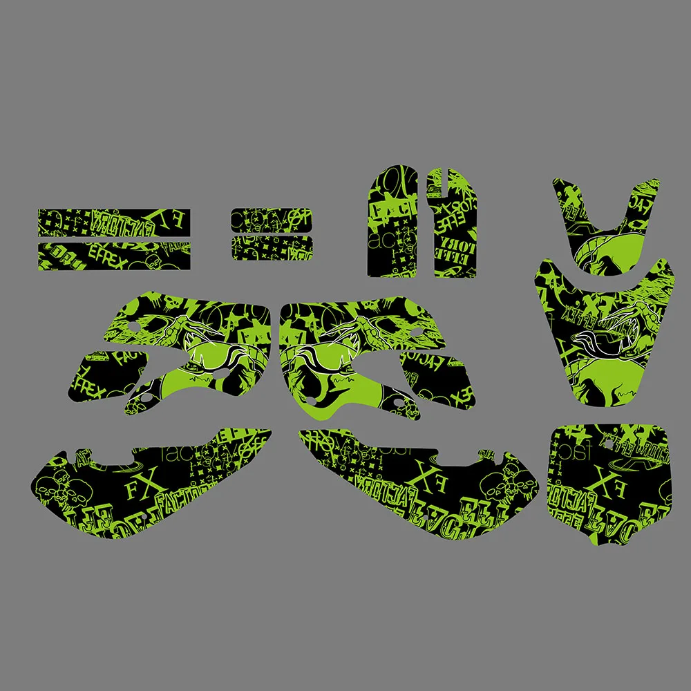 NICECNC Für Kawasaki KX65 KX65 2000–2015 KLX110 KLX110 2000–2009 Motorrad-Grafik-Hintergrund-Aufkleber-Set, individuell anpassbar – Detail 5