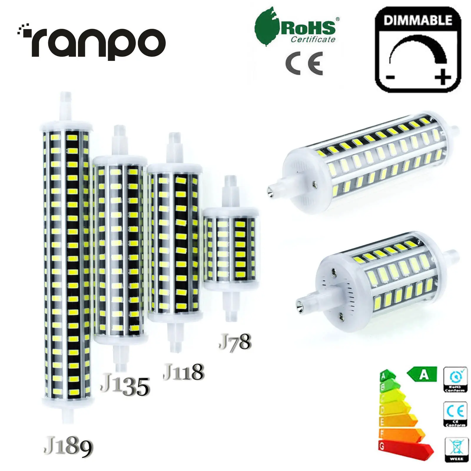 

R7S LED 118mm Tube Bulb Dimmable 78mm Floodlight 85V-265V J78 J118 Replace Halogen Light for Workshop Lighting Floor Lamps