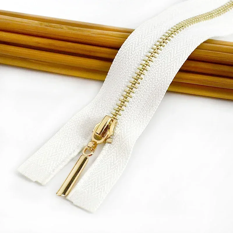 TAMTAK 2 pz 3# Cerniera in Metallo 40/50/60/70 cm Open End Oro Denti Zip per Borse da Cucire Borsa Piumino Gonna Accessori di Abbigliamento