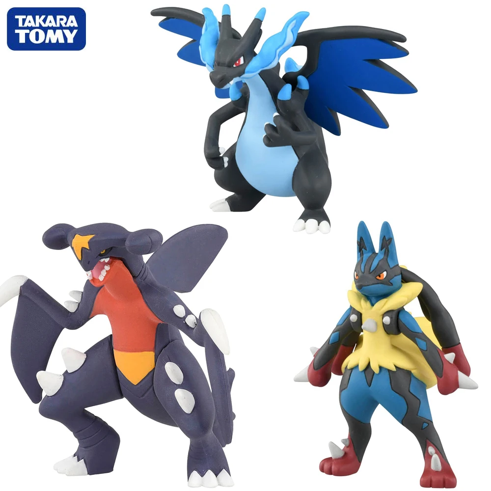 [Disponibile] Takara Tomy Pokemon Moncolle Ms Mega Charizard X Garchomp Lucario Nice Anime Figure Modello Originale Ornamento Giocattoli Regalo