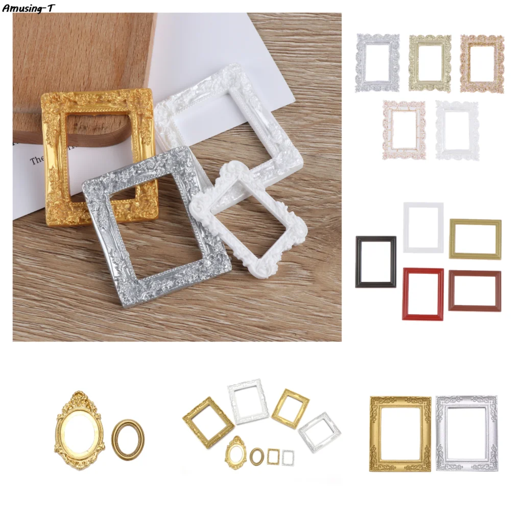 

1/12 Resin Photo Frame Dollhouse Miniature Accessories Simulation Furniture Model Toy For Children Doll House Decoration