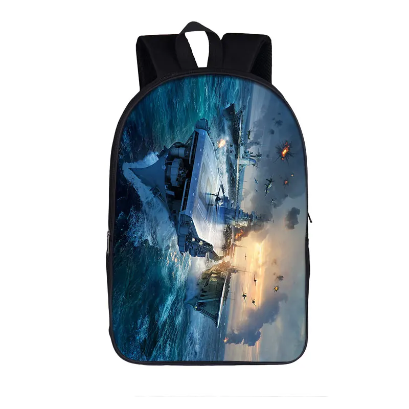 Aircraft Carrier Fighter Jet Tank Backpack for Travel Laptop Bag Student Bagpack for Teenager Boys Children School Bags Bookbag