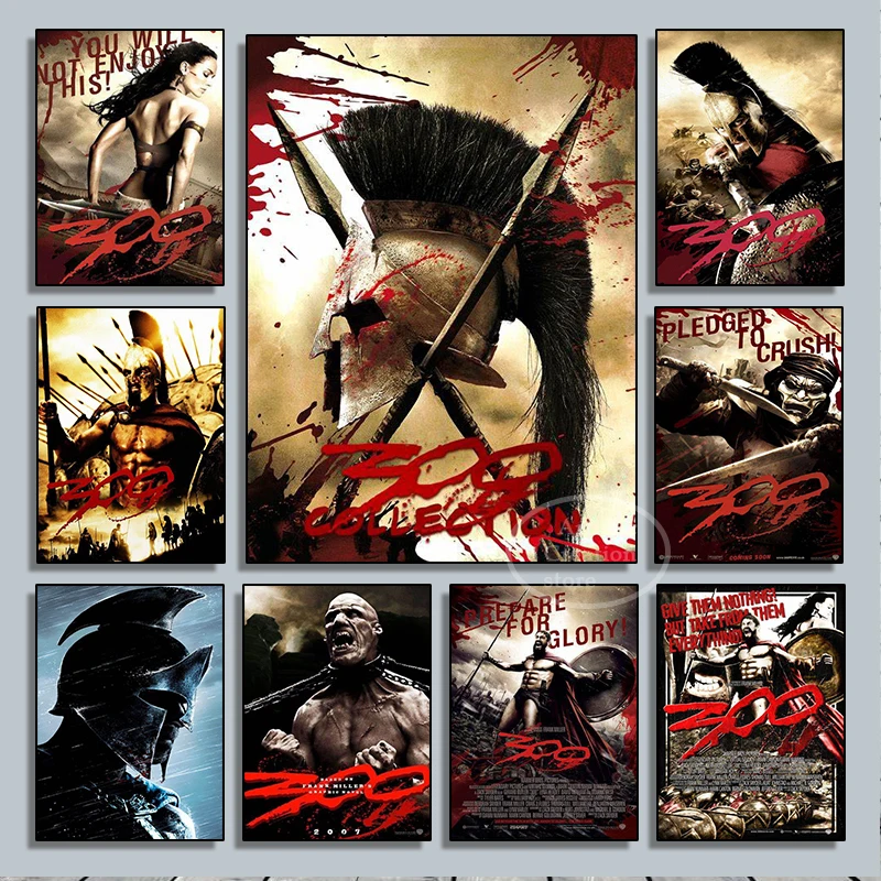 

300 Спартанские воины, печать фильмов, художественный холст, плакат для гостиной, Декор, домашняя Настенная картина