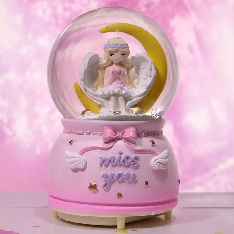 Little Prince Music Box Valentine's Day Wedding Decorations Cute Girls Crystal Ball Eight Music Box Children's Gifts with Lights