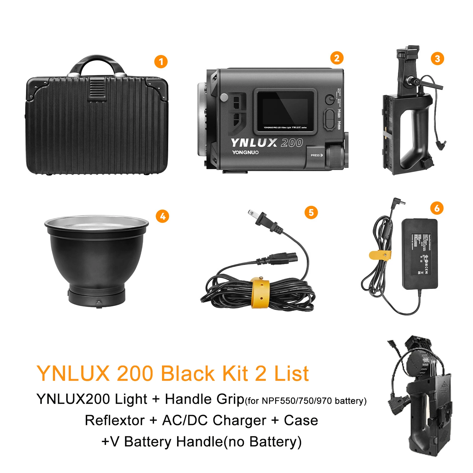 YONGNUO YN LUX200 撮影用LEDライト アダプタ付き 200W Yongnuo Lux200 Ynlux200 200w 2700k-6500k Bowens Mount