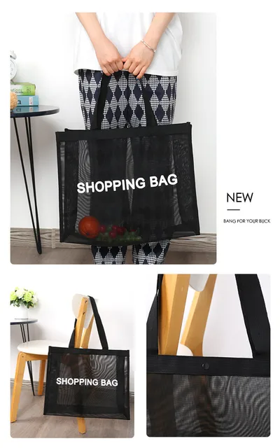 2022 New Ins Wind Transparent Mesh Shopping Bag Fashion Light and Versatile  Large-capacity Portable Shopping Bag Beach Mesh Bag - AliExpress