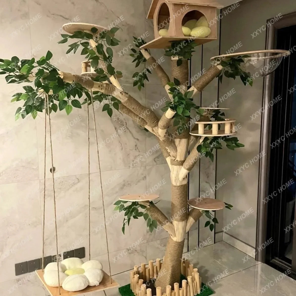 Cat climbing frame litter Integrated cat toy scratching board litter climbing frame, teasing Cat frame