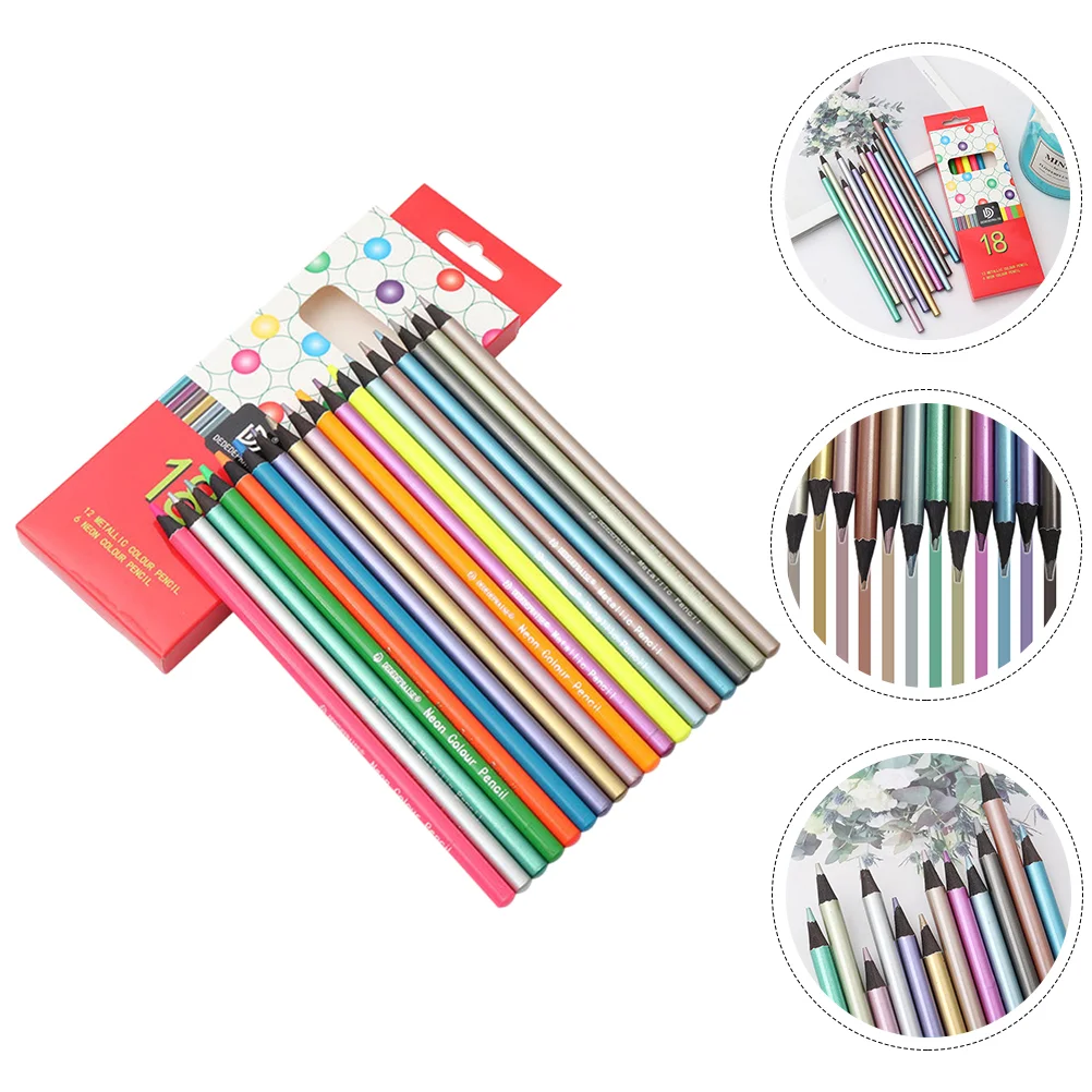 

18pcs Colored Pencils Set Graffiti Drawing Pencils Coloring Pencils for Kids Adult