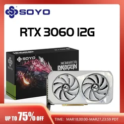 SOYO New Gaming Graphics Cards NVIDIA GeForce RTX 3060 12GB GDDR6 192 Bit Desktop GPU Video Card For PC