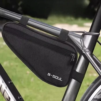 Borsa triangolare per bicicletta Borsa portaoggetti per manubrio per telaio anteriore per bicicletta Borse da ciclismo durevoli Parti per bici da esterno Accessori per biciclette