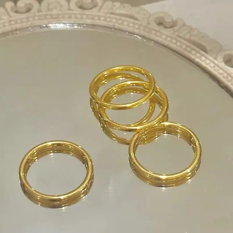 Minimalist Rings Fashion Simple Thin Stackable Ring 2mm Wide Stainless Steel Rings for Women Men Stainless Steel Jewelry Twist