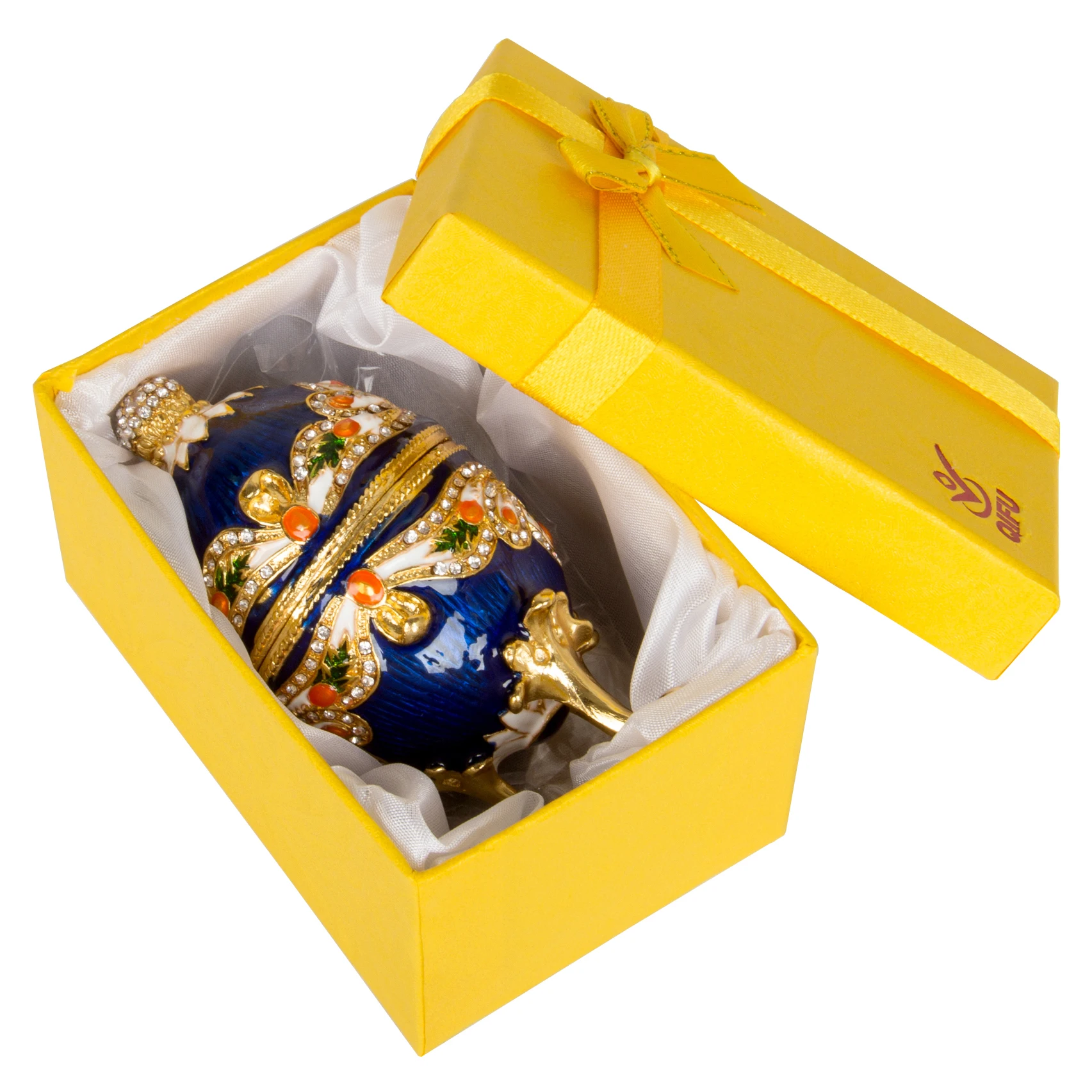 QIFU Metal Hand Painting Faberge Egg for Home Decor Gift