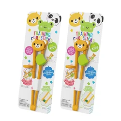 Adorable Cartoon Animal Training Chopsticks for Kids - Cute Bear & Panda Design (Bear- 2Pairs)