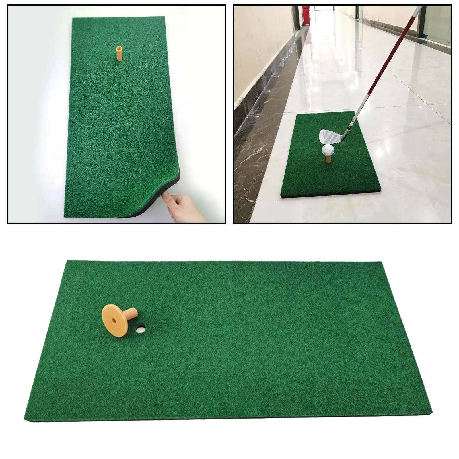 

Golf Mat Practice Portable Personal Practicing Turf, Hitting Mat, Folding Driving Range Backyard with Tee