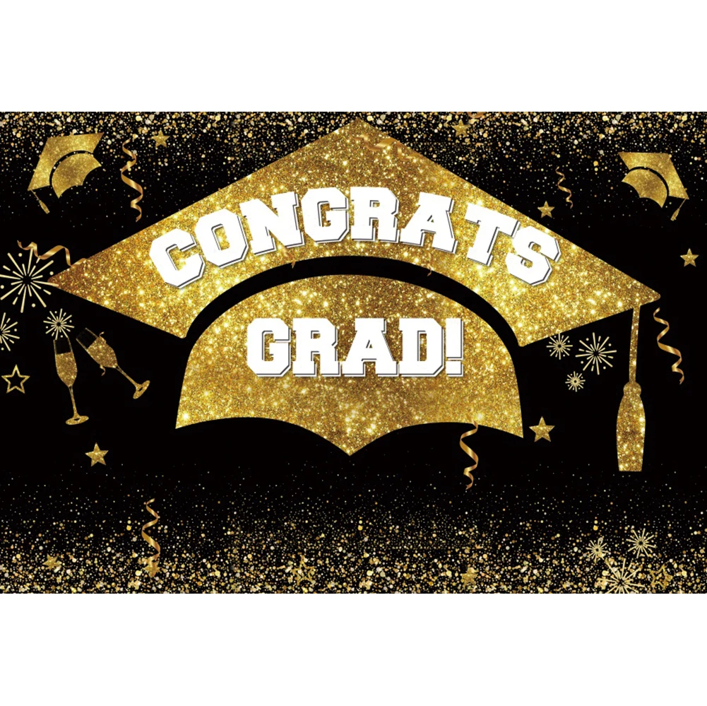 Yeele Graduation Party Backdrop Class of 2022 Black Golden Glitter Light Bokeh Photography Background Congrats Grad Banner Decor camera cleaning kit Photo Studio Supplies