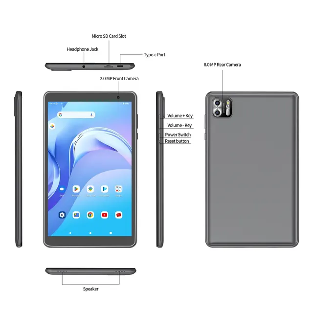 PRITOM 8" Android 13 Tablet | 8GB RAM + 64GB ROM | 5000mAh | IPS Screen 6