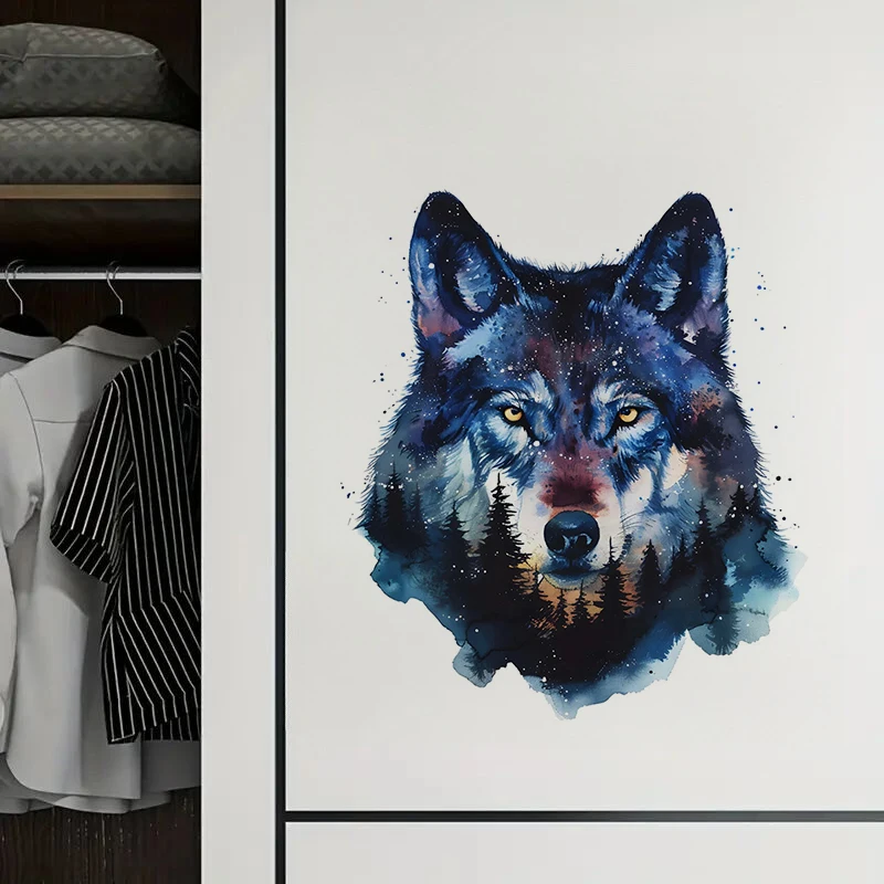1pc Cool Wolf Sticker, Water-proof Home Wall Decal, Used for Wall, Bathroom, Cabinet, Door,Toilet, Car, Laptop
