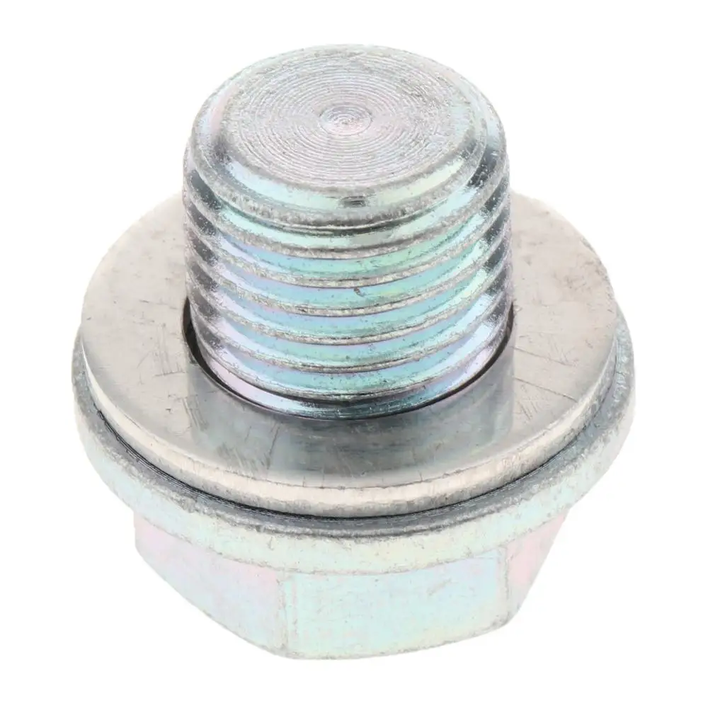 Silver Anodized Magnetic Engine Oil Pan Drain Plug/Bolt W/ Crush Washer M14*12mm